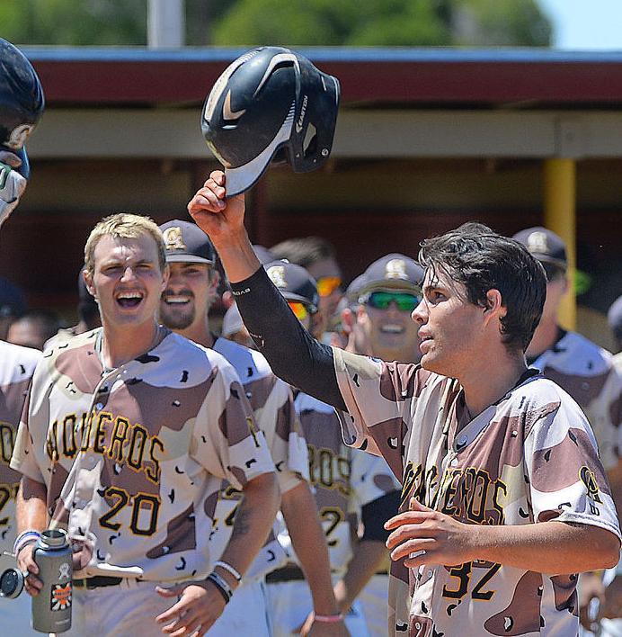 Isaiah Garcia homers in eight inning, then adds a two run single to help Central Arizona win Friday-Randy Hoeft Yuma Sun