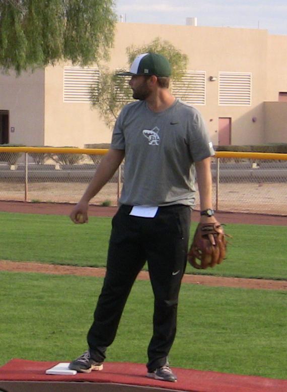 Third year head coach Anthony Gilich heads up intra-squad drills on the hill.