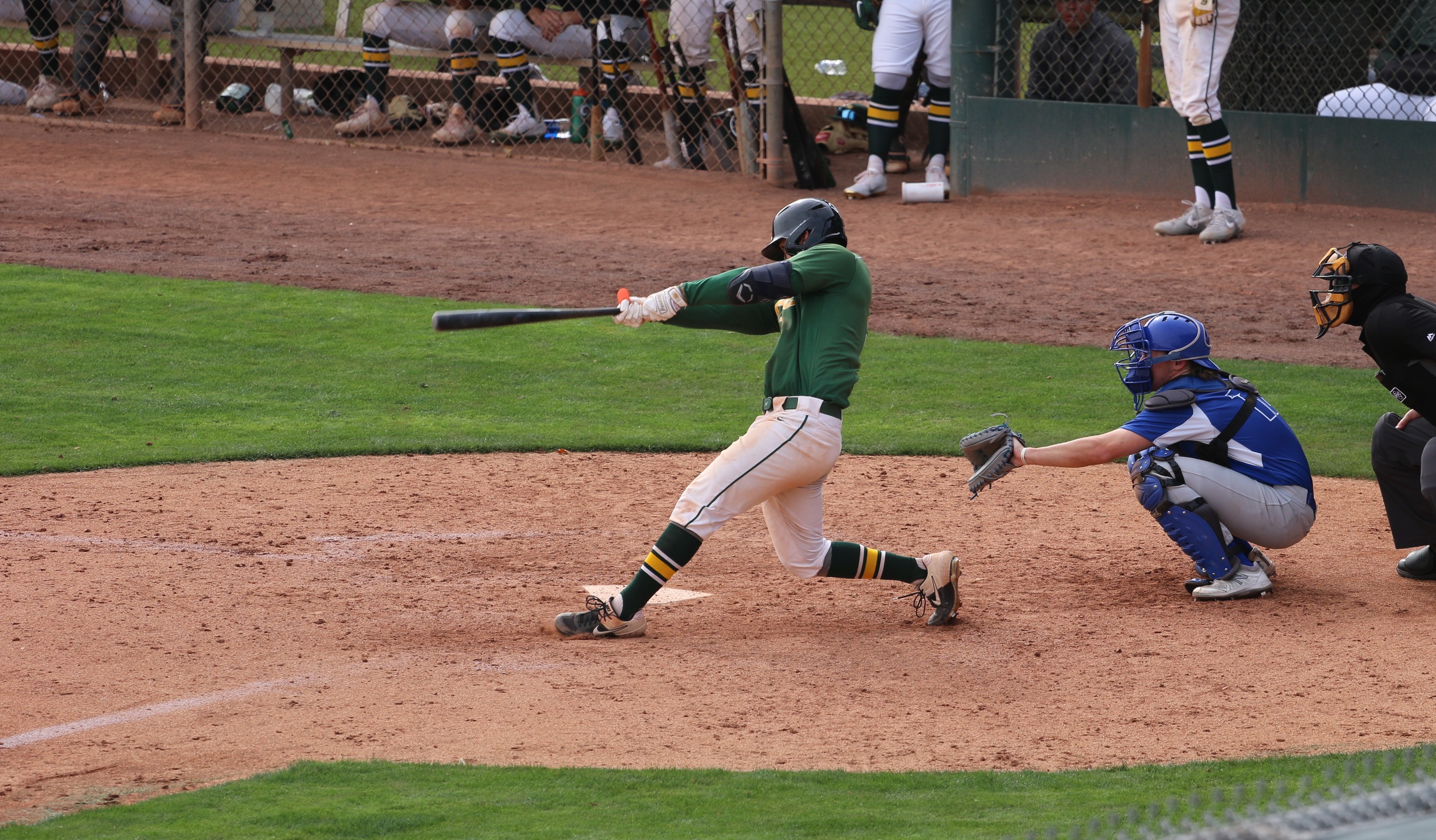 This one went to the left-center wall from Dayton Dooney and scores the first two Central runs in game 2.