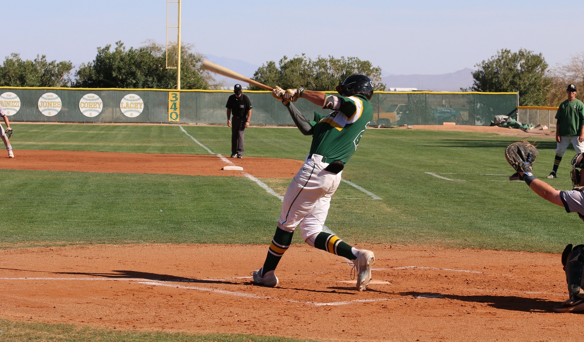 JD McLaughlin has five hits on the day-four of them doubles.