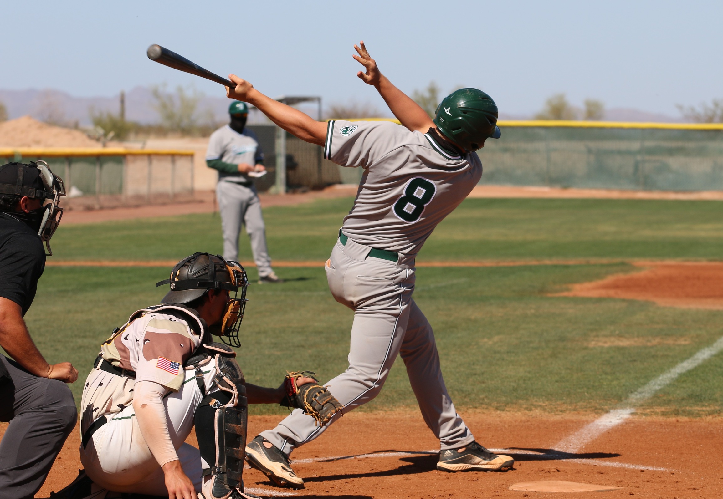 Scottsdale swing and a miss from Davila. Grabosch glove position tells it all.