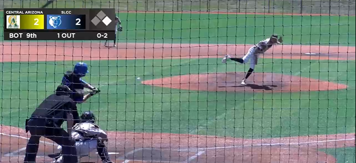 Swing and a miss-one of Shane Spencer's late strikeouts in the 4-2 ten-inning win Saturday in West District finals.