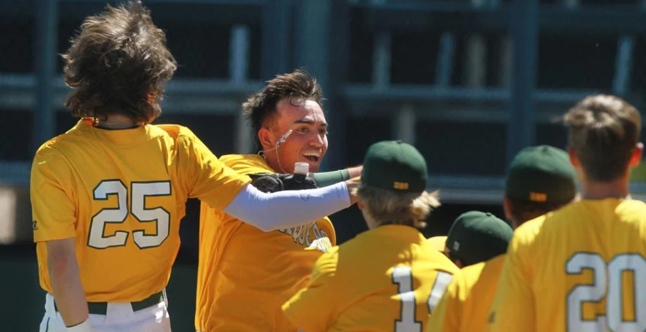 Blake Avila touches home after a homerun in the 10-1 win against Mesa on Saturday. Photo Chip English Pinal Central