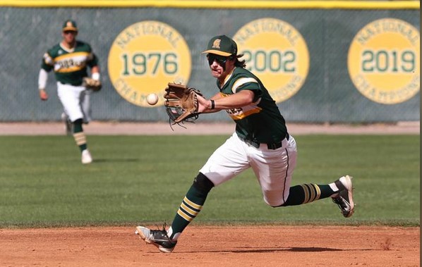 Oscar Perez/PinalCentral 
Central Arizona shortstop Luke Thiele charges the ball and makes a play at first against Chandler-Gilbert Friday March 10, 2023 at CAC