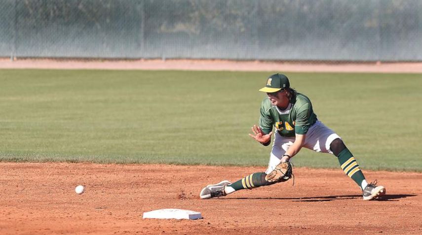 Central shortstop Braydon Rogers makes a play against Phoenix Wednesday CAC-Photo Oscar Perez Pinal Central