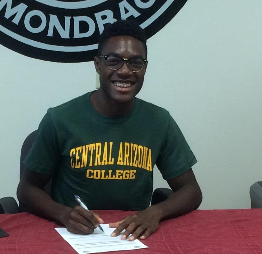 Grayling E. Davis out of Las Vegas signs Letter of Intent to run for Central Arizona College.