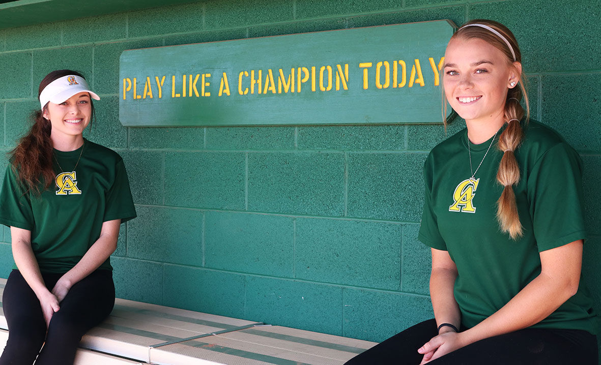 Former high school softball standouts Hannah Norris from Casa Grande Union, left, and Danielle Wheeler from Vista Grande are in their sophomore seasons for Central Arizona College.