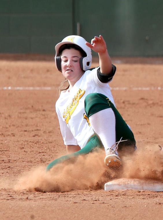 Madison Besaw slide safely. -Oscar Perez Pinal Central